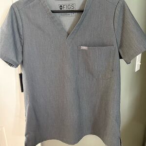 Figs Men's Short Sleeve V-Neck Tee in Gray